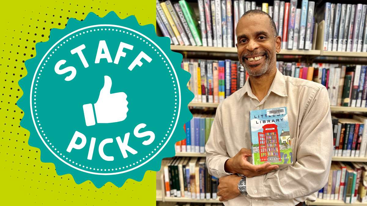 Staff Picks - an image of a WPL staff member holding a book